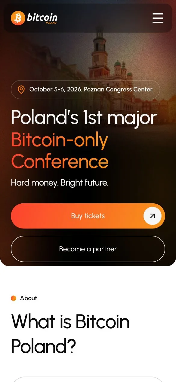 Strona Bitcoin Poland na telefonie
