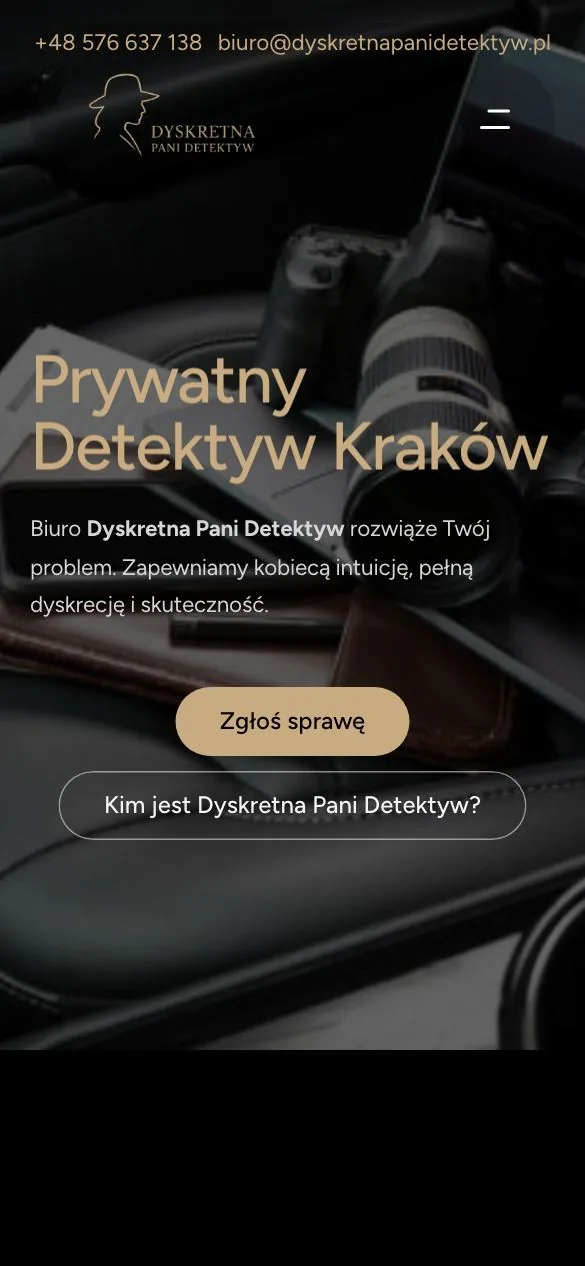 Strona Dyskretna Pani Detektyw na telefonie