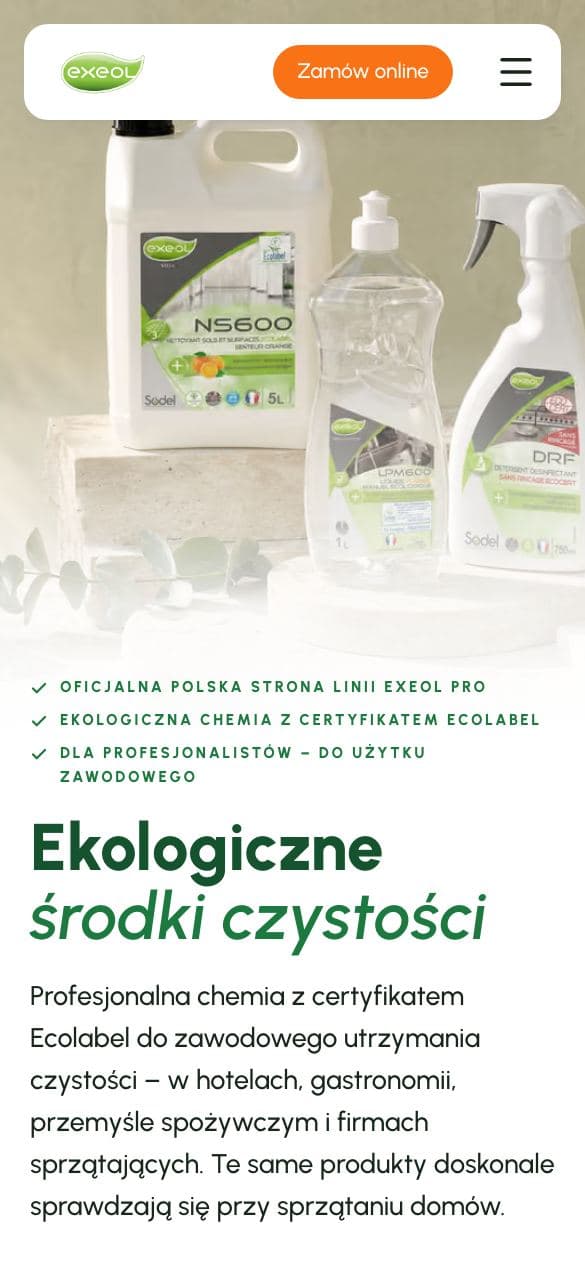 Strona Exeol na telefonie